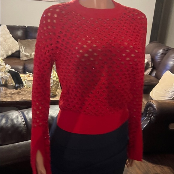 Zara Red Women's Crew Neck Sweater - Picture 2 of 4